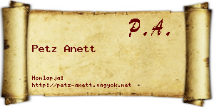 Petz Anett névjegykártya